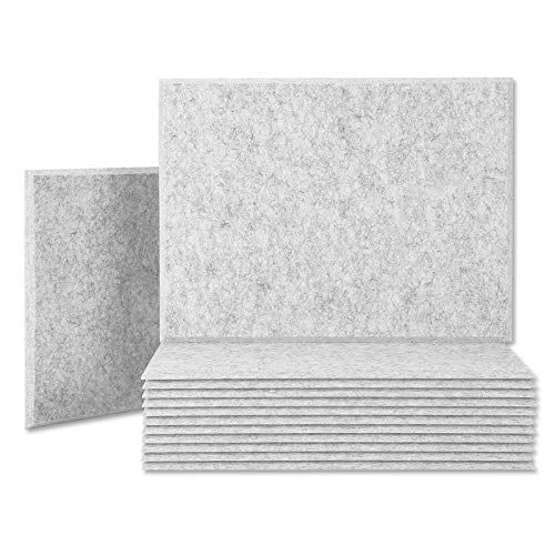 BUBOS 12 Pack Acoustic Panels Sound Proof Padding,12 X 12 X 0.4 Inches Sound Dampening Panels Bevled Edge Sound Panels Used in Wall Decoration and Acoustic Treatment,White 